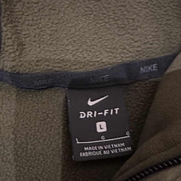 Nike Mens Dri-Fit Full Zip Athletic Hoodie Performance Jacket Olive Green Size L - Picture 4 of 8